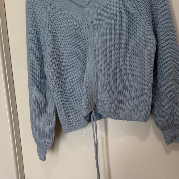 My Michelle Sky Blue V-Neck Sweater - Picture 3 of 5